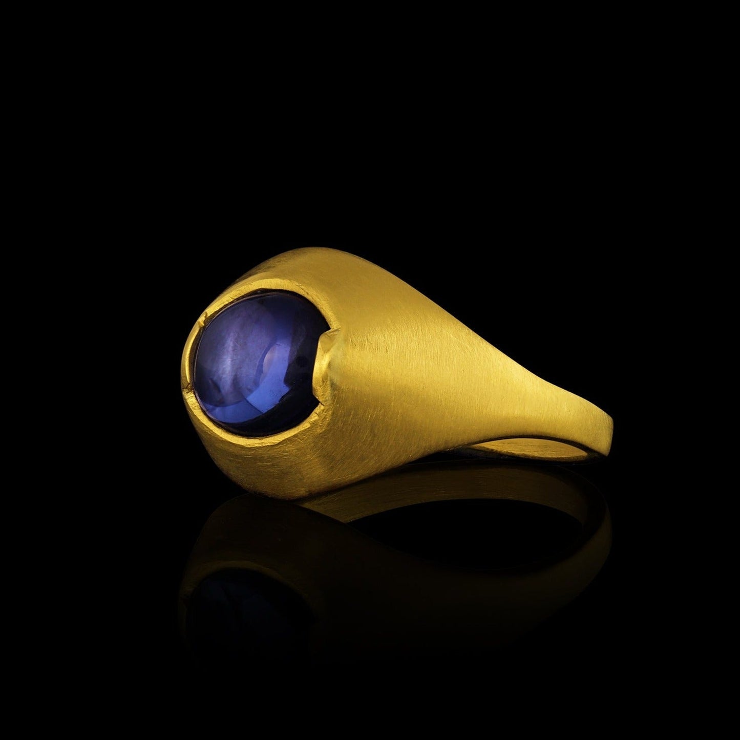 Twilight Tanzanite Cabochon Norse Signet Ring